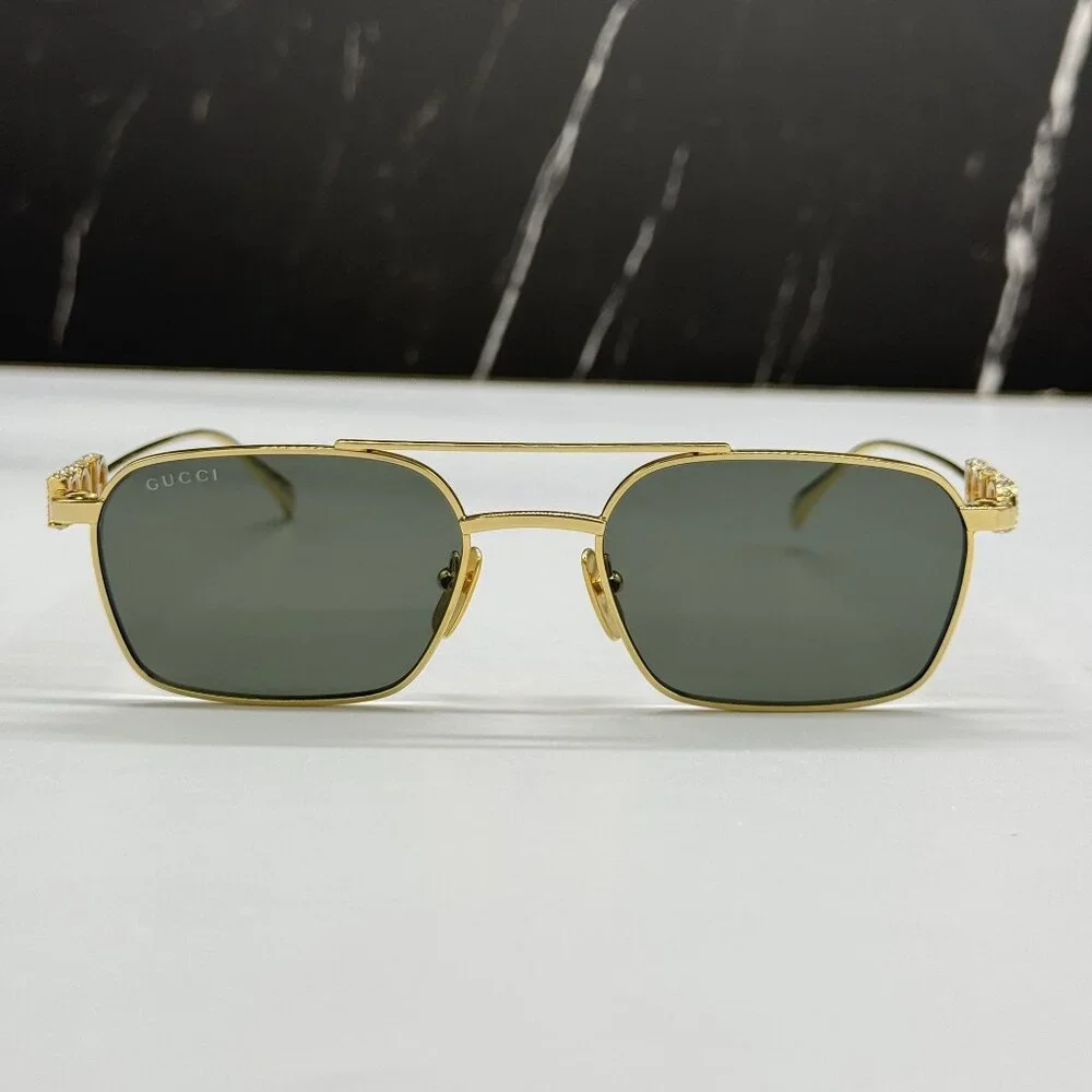 NEW GUCCI SUNGLASSES GOLD UNISEX EYEWEAR GUCCI GG1804S 001